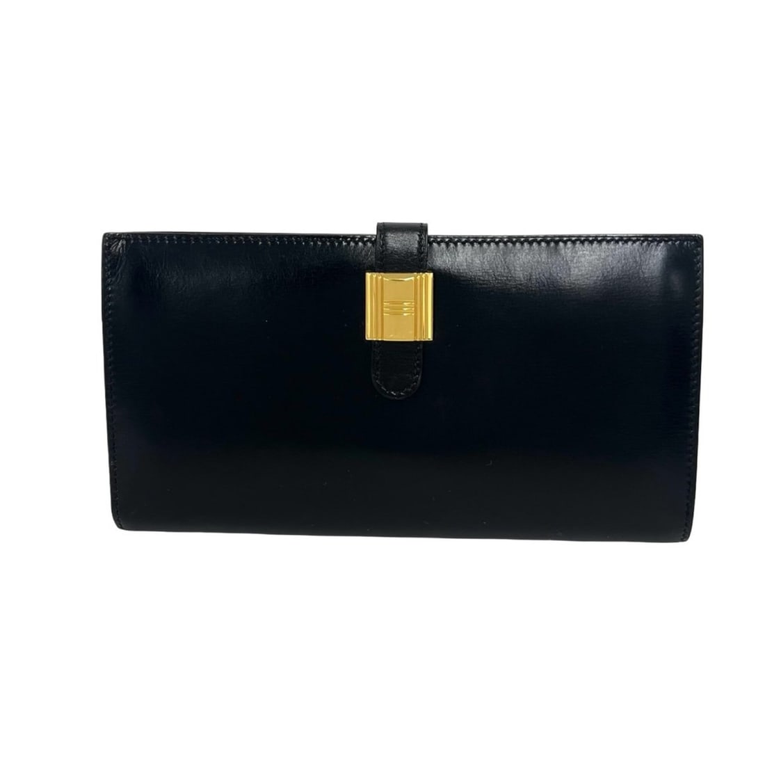 HERMES Vintage Saumur Diane Box Calf Long Wallet, Black, 28190: --- Catalog ---Category: SizeSize (HxWxD): 10cm x 18.5cm x 1.8cm / 3.93'' x 7.28'' x 0.7''Category: DesignType: Long wallet (bi-fold)Color: BlackGender: WomenMaterial: Box calf leather Category: Gener