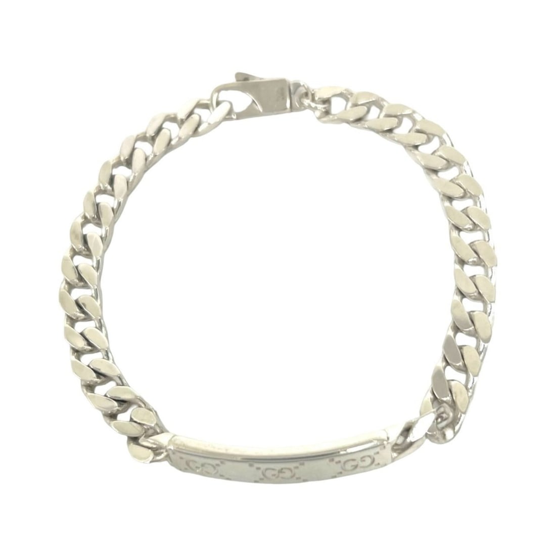 GUCCI Gucci Cuban Link ID Bracelet, Sterling Silver 925, Accessory, Jewelry, Men's, Silver, 29861: --- Catalog ---Category: SizeLength: 19.7cm / 7.75''Category: DesignType: Charm braceletColor: SilverGender: MenMaterial: Silver 925Category: GeneralBrand: Gucci--- Item List ---Section: ConditionRank