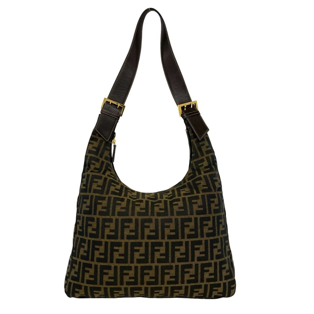 FENDI Vintage Zucca FF Pattern Canvas Leather One Shoulder Bag Handbag Brown 27784: --- Catalog ---Category: SizeSize (HxWxD): 36cm x 26.5cm x 9.5cm / 14.17'' x 10.43'' x 3.74''Category: DesignType: Handbag, Shoulder bagColor: BrownGender: WomenMaterial: Canvas , Leather Category: Ge