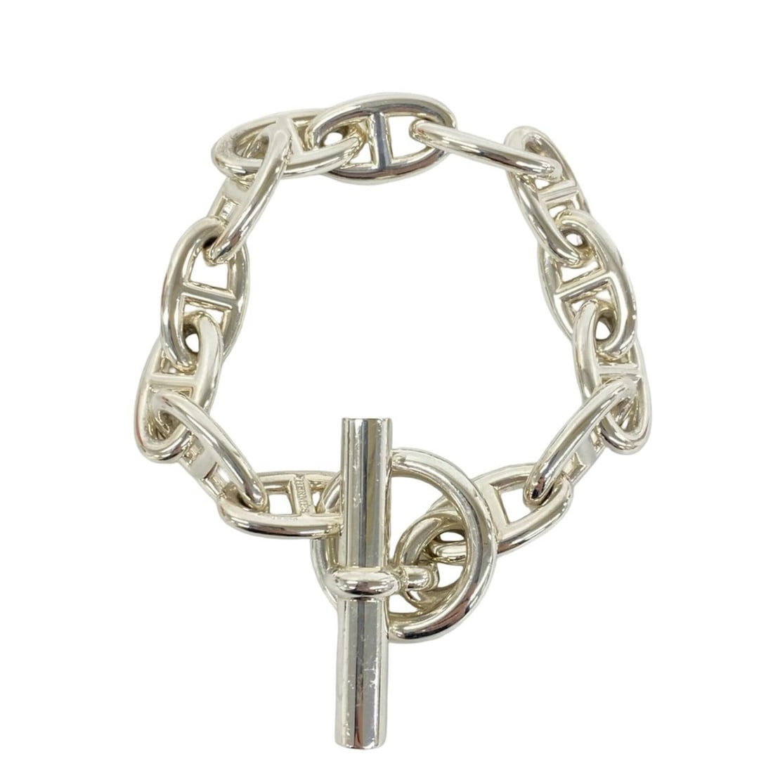 HERMES Vintage Chaine d'Ancre MM 15-link Bracelet, Margiela Era, Sterling Silver 925, Accessory,: --- Catalog ---Category: SizeLength: 16cm / 6.29''Category: DesignType: Charm braceletColor: SilverGender: WomenMaterial: Silver 925Category: GeneralBrand: Hermes--- Item List ---Section: ConditionRan