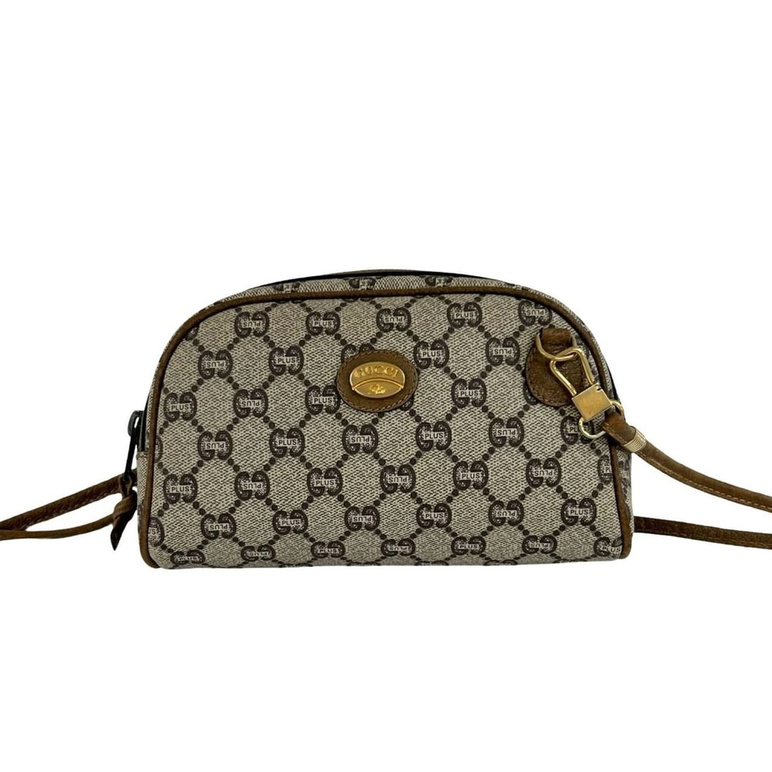 GUCCI (Old Gucci, Gucci Plus) Logo Pattern Leather Mini Shoulder Bag/Pouch, Brown, 16753: --- Catalog ---Category: SizeSize (HxWxD): 13cm x 20cm x 5cm / 5.11'' x 7.87'' x 1.96''Category: DesignType: Pochette, Shoulder bagColor: BrownGender: WomenMaterial: Leather , PVC Category: GeneralBra