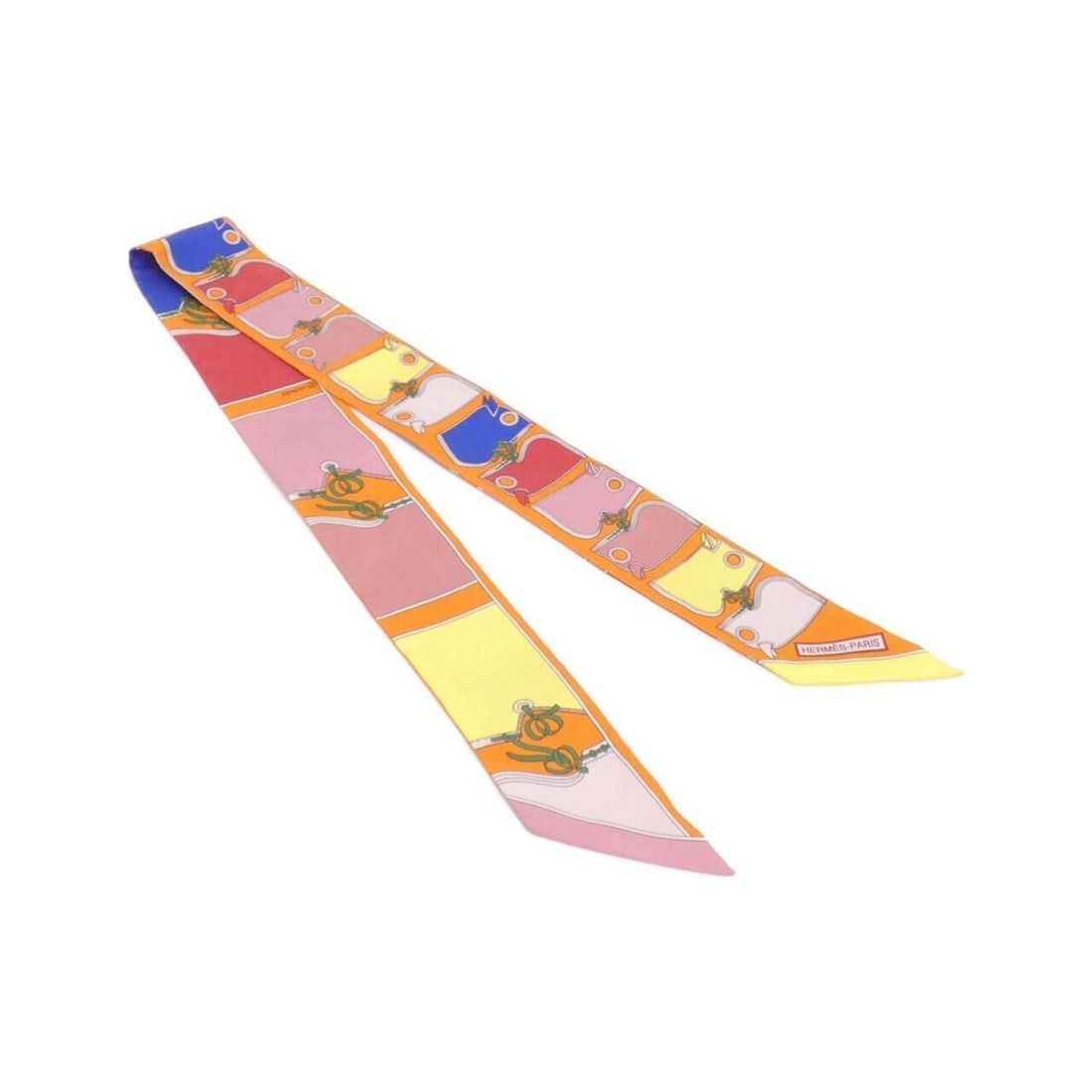 Hermes CAMAILS Twilly 063358S Scarf Muffler: --- Catalog ---Category: SizeSize (LxW): 86cm x 5cm / 33.85'' x 1.96''Category: DesignType: ScarfColor: Blue, OrangeGender: WomenMaterial: Silk Category: GeneralMPN: 063358SBrand: Hermes--- Item List 