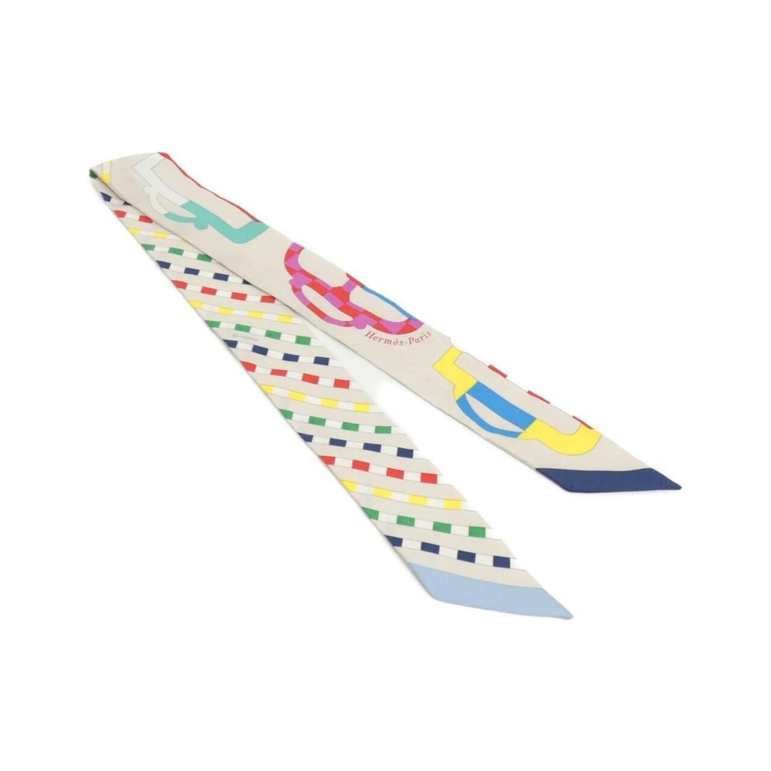 Hermes BOUCLERIE MODERNE Twilly 063351S Scarf Muffler: --- Catalog ---Category: SizeSize (LxW): 86cm x 5cm / 33.85'' x 1.96''Category: DesignType: ScarfColor: Blue, GrayGender: WomenMaterial: Silk Category: GeneralMPN: 063351SBrand: Hermes--- Item List --