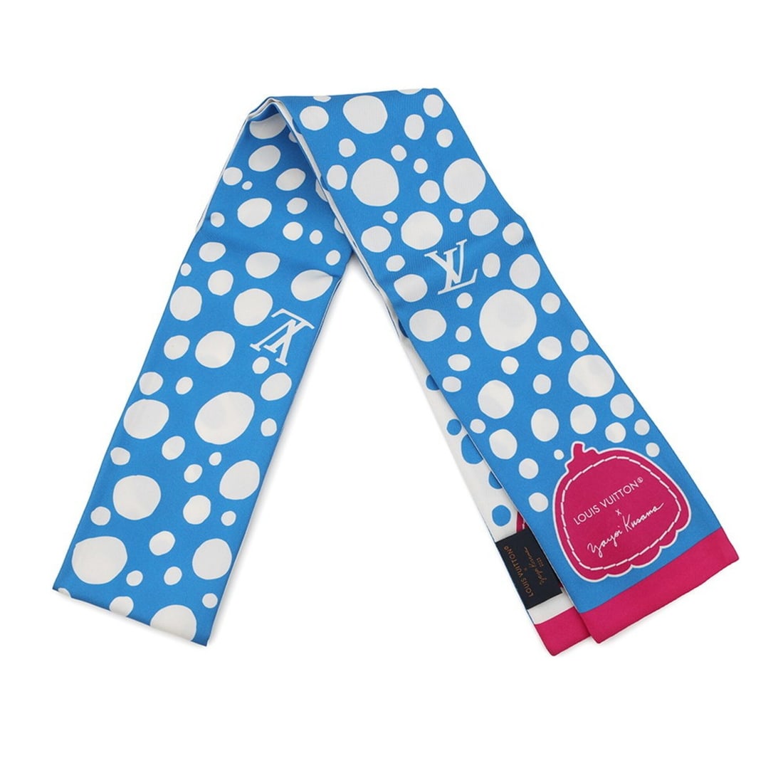 Louis Vuitton Scarf Muffler Bandeau Infinity Dot LV x YK Silk M78290 LOUIS VUITTON Yayoi Kusama: --- Catalog ---Category: SizeSize (LxW): 1.18m x 8cm / 46.45'' x 3.14''Category: DesignType: ScarfColor: Blue, Multi-color, WhiteGender: WomenMaterial: Silk Category: GeneralMPN: M78290Brand: Louis Vu