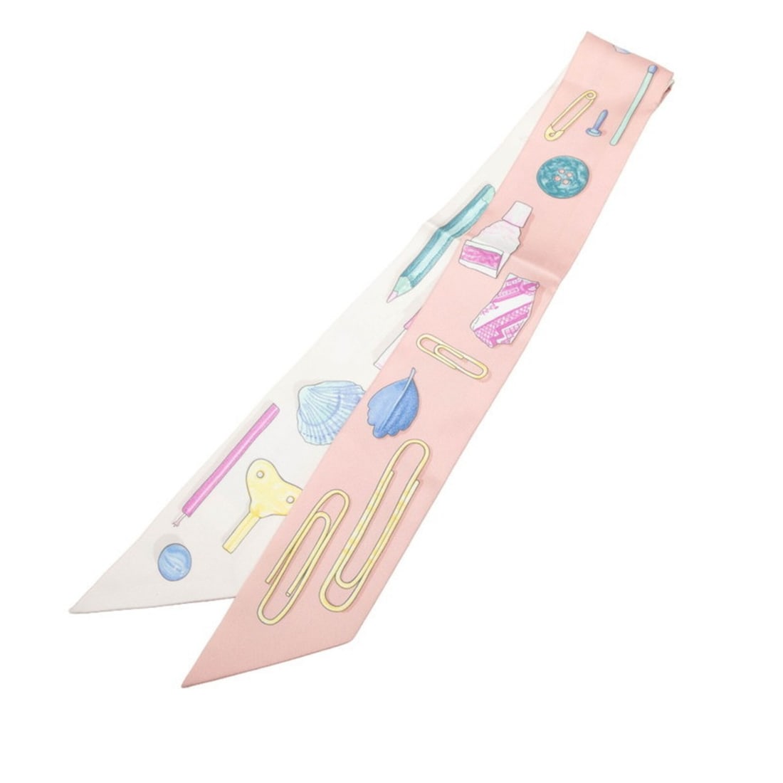 Hermes Twilly IN THE POCKET Scarf/Muffler, Pink/Blue Multicolor Silk, Women's: --- Catalog ---Category: SizeSize (LxW): 86.5cm x 5cm / 34.05'' x 1.96''Category: DesignType: ScarfColor: Blue, Multi-color, PinkGender: WomenMaterial: Silk Category: GeneralBrand: Hermes--- Item List