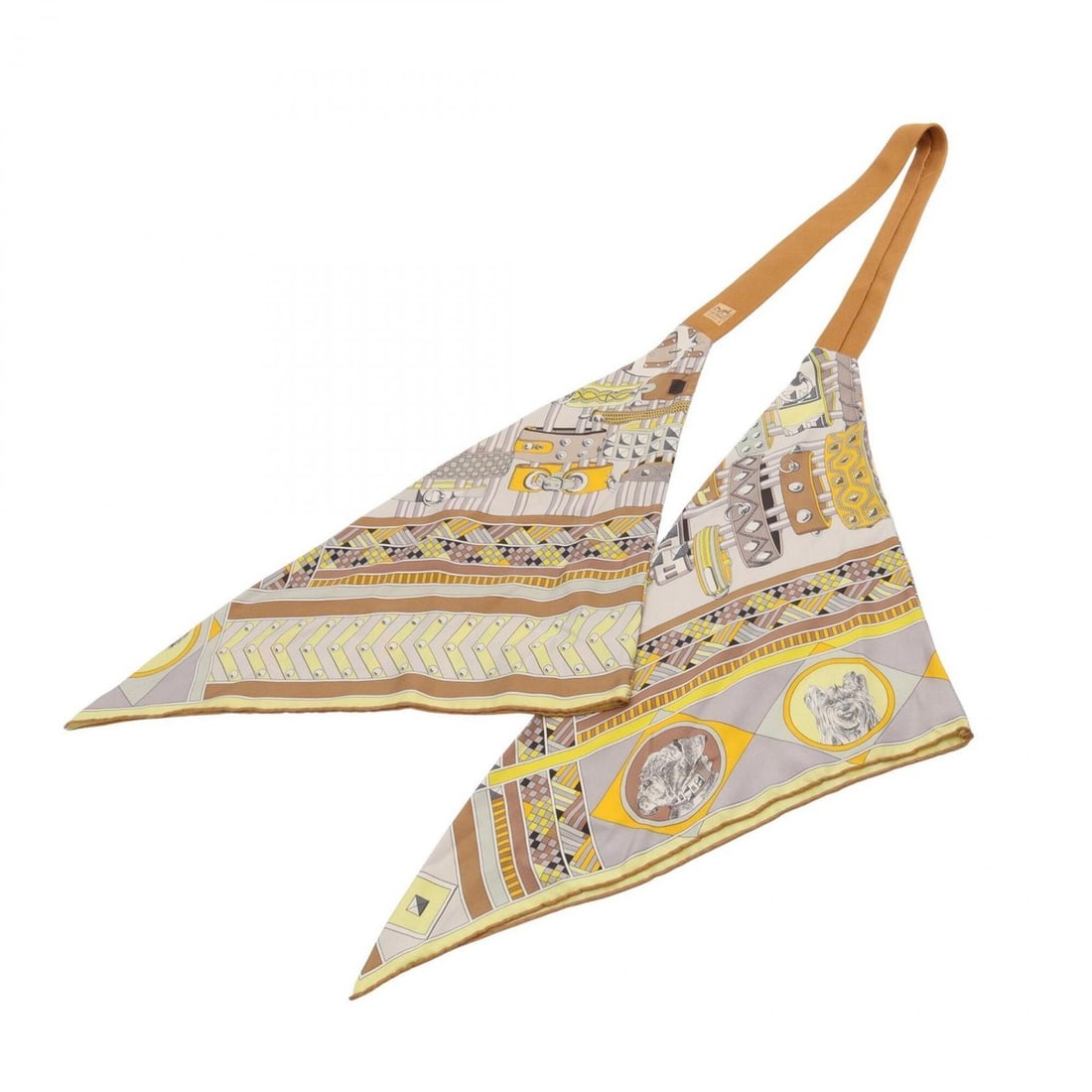 Hermes Petit H Colliers et Chiens Calfskin Scarf/Muffler, Silk, Women's, Brown/Multicolor: --- Catalog ---Category: SizeSize (LxW): 2.04m x 30cm / 80.31'' x 11.81''Category: DesignType: ScarfColor: Brown, Multi-colorGender: WomenMaterial: Silk Category: GeneralBrand: Hermes--- Item List ---
