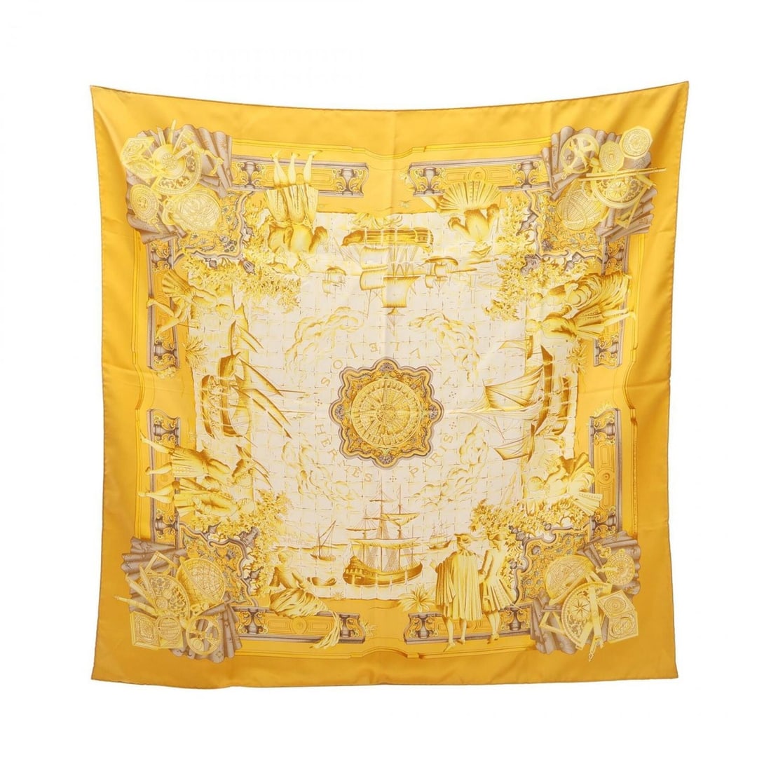 Hermes HERMES Carre 90 AZVLEJOS Scarf Muffler Silk Women's Yellow Multicolor (1 of 7)