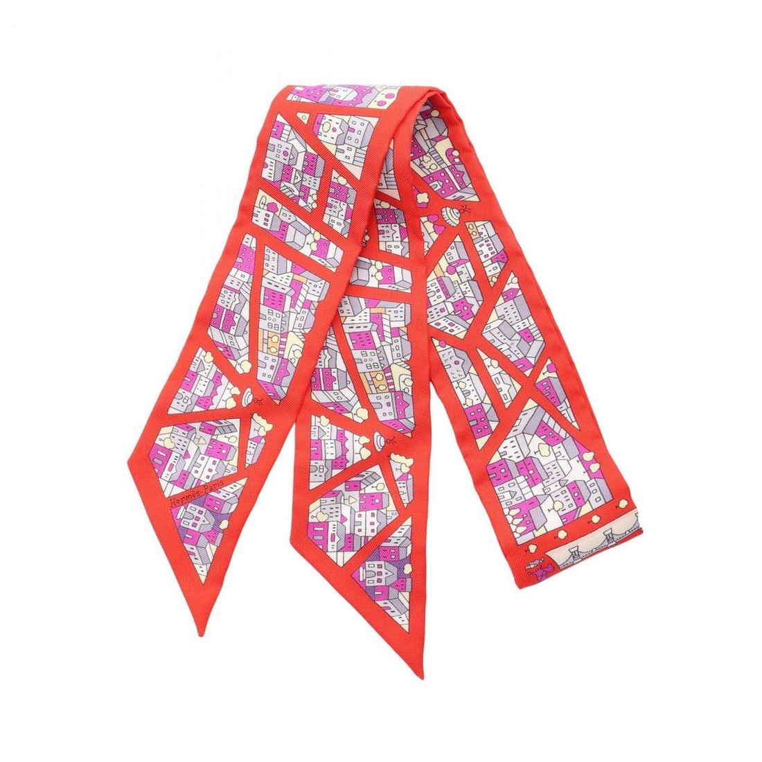 Hermes Twilly Rive Droite Gauche Ribbon Scarf Muffler Silk Women's Red Multicolor: --- Catalog ---Category: SizeSize (LxW): 85cm x 5cm / 33.46'' x 1.96''Category: DesignType: ScarfColor: Multi-color, Red colorGender: WomenMaterial: Silk Category: GeneralBrand: Hermes--- Item List --