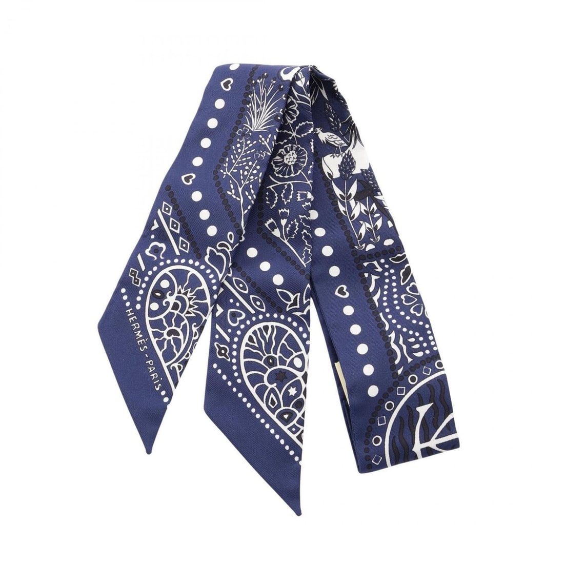 Hermes Twilly Entre Ciel et mer Bandana Scarf Muffler Silk Women's Navy H063017S-01: --- Catalog ---Category: SizeSize (LxW): 85cm x 5cm / 33.46'' x 1.96''Category: DesignType: BandanaColor: NavyGender: WomenMaterial: Silk Category: GeneralMPN: H063017S-01Brand: Hermes--- Item List --