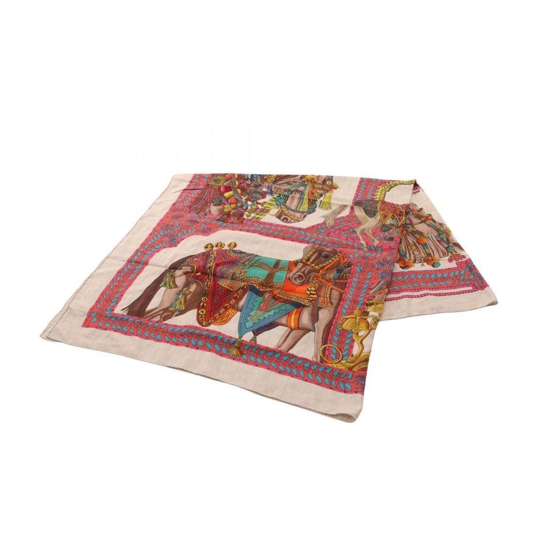 Hermes Carre Geant 140 La danse du cheval marwari scarf muffler silk cashmere women's beige brown: --- Catalog ---Category: SizeSize (LxW): 1.36m x 1.36m / 53.54'' x 53.54''Category: DesignType: ScarfColor: Beige, Brown, Multi-colorGender: WomenMaterial: Silk , Cashmere Category: GeneralBrand: Herm
