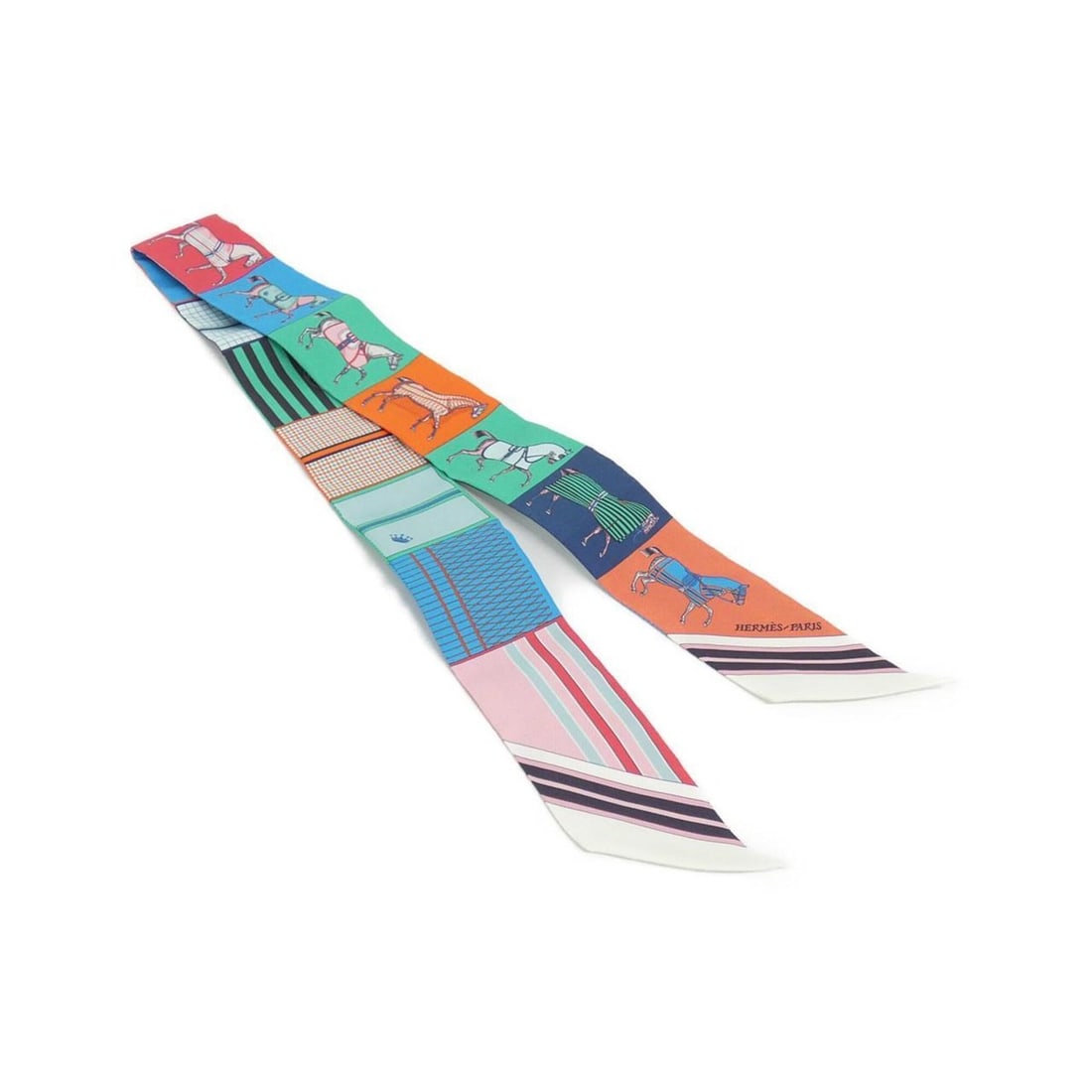 Hermes COUVERTURES NOUVELLES VICHY Twilly 063211S Scarf Muffler: --- Catalog ---Category: SizeSize (LxW): 5cm x 86cm / 1.96'' x 33.85''Category: DesignType: ScarfColor: Orange, WhiteGender: Women,MenMaterial: Silk Category: GeneralMPN: 063211SBrand: Hermes--- Item 