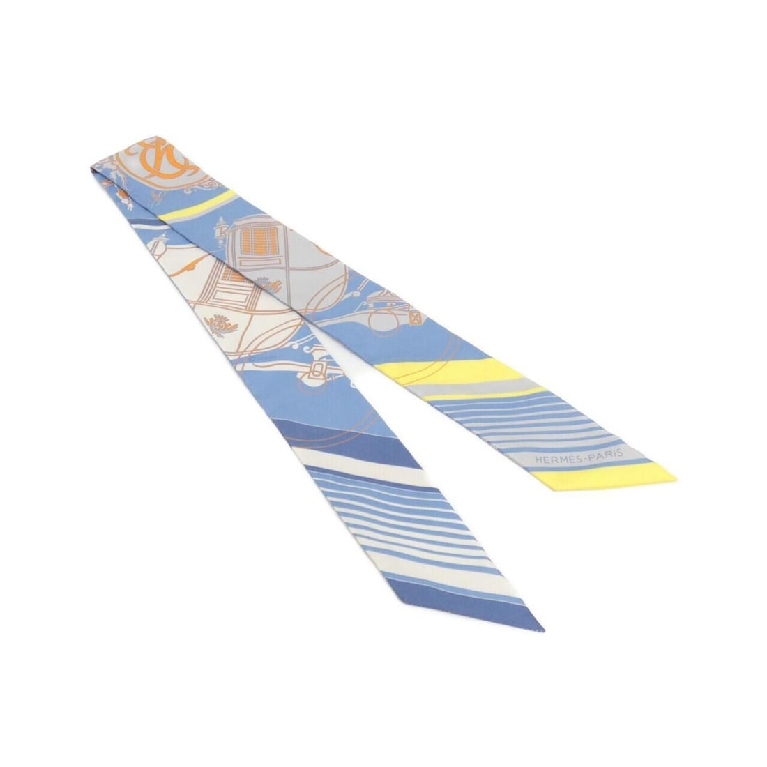 Hermes EX-LIBRIS Twilly 063791S Scarf/Muffler: --- Catalog ---Category: SizeSize (LxW): 5cm x 86cm / 1.96'' x 33.85''Category: DesignType: ScarfColor: BlueGender: Women,MenMaterial: Silk Category: GeneralMPN: 063791SBrand: Hermes--- Item List