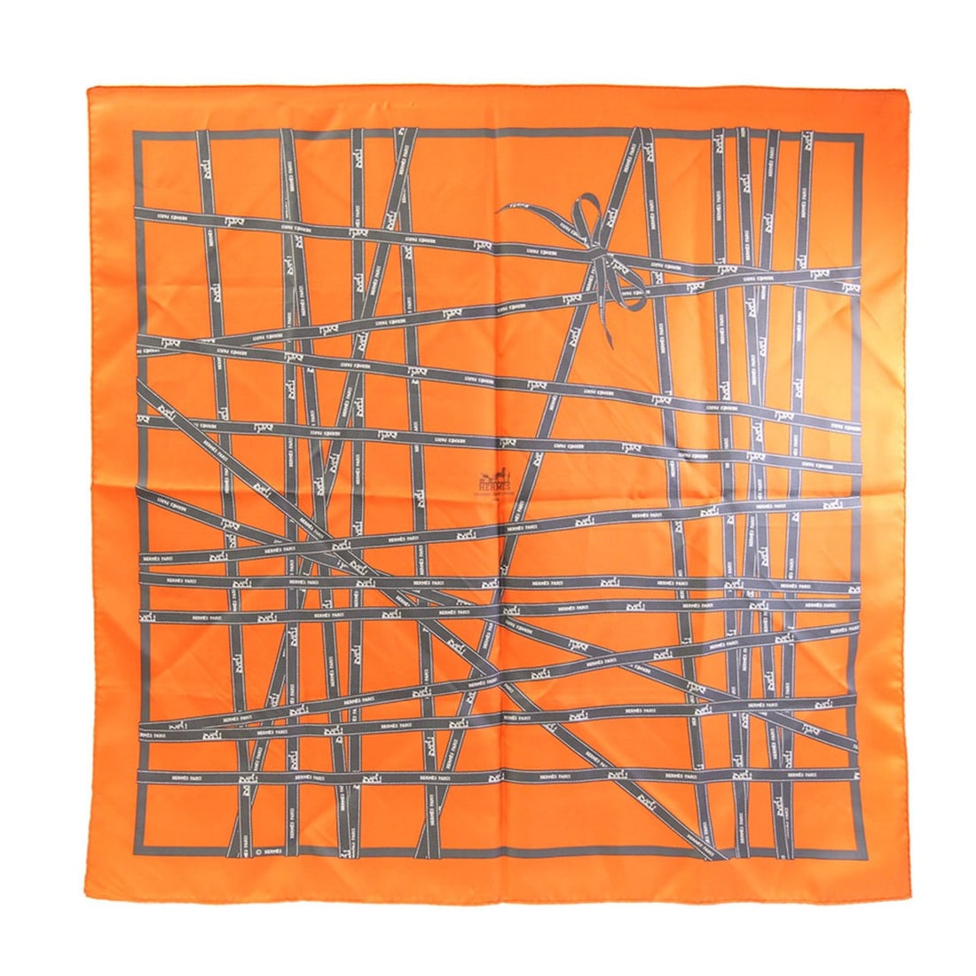 Hermes scarf/muffler, Carre 90, Bolduc ribbon, orange, 100% silk, large size, women's.: --- Catalog ---Category: SizeSize (LxW): 87cm x 88cm / 34.25'' x 34.64''Category: DesignType: ScarfColor: OrangeGender: WomenMaterial: Silk Category: GeneralBrand: HermesCountry of Origin: France---