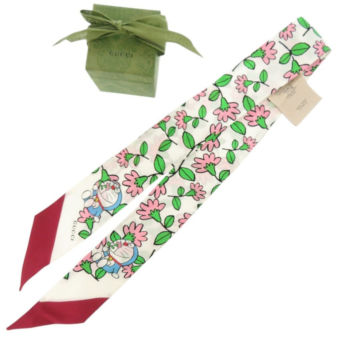 Gucci x Doraemon 656611 Silk Multicolor Scarf Muffler 0298GUCCI DORAEMON: --- Catalog ---Category: SizeSize (LxW): 87cm x 5cm / 34.25'' x 1.96''Category: DesignType: ScarfColor: Multi-colorGender: WomenMaterial: Silk Category: GeneralMPN: 656611Brand: GucciCountry of Origin