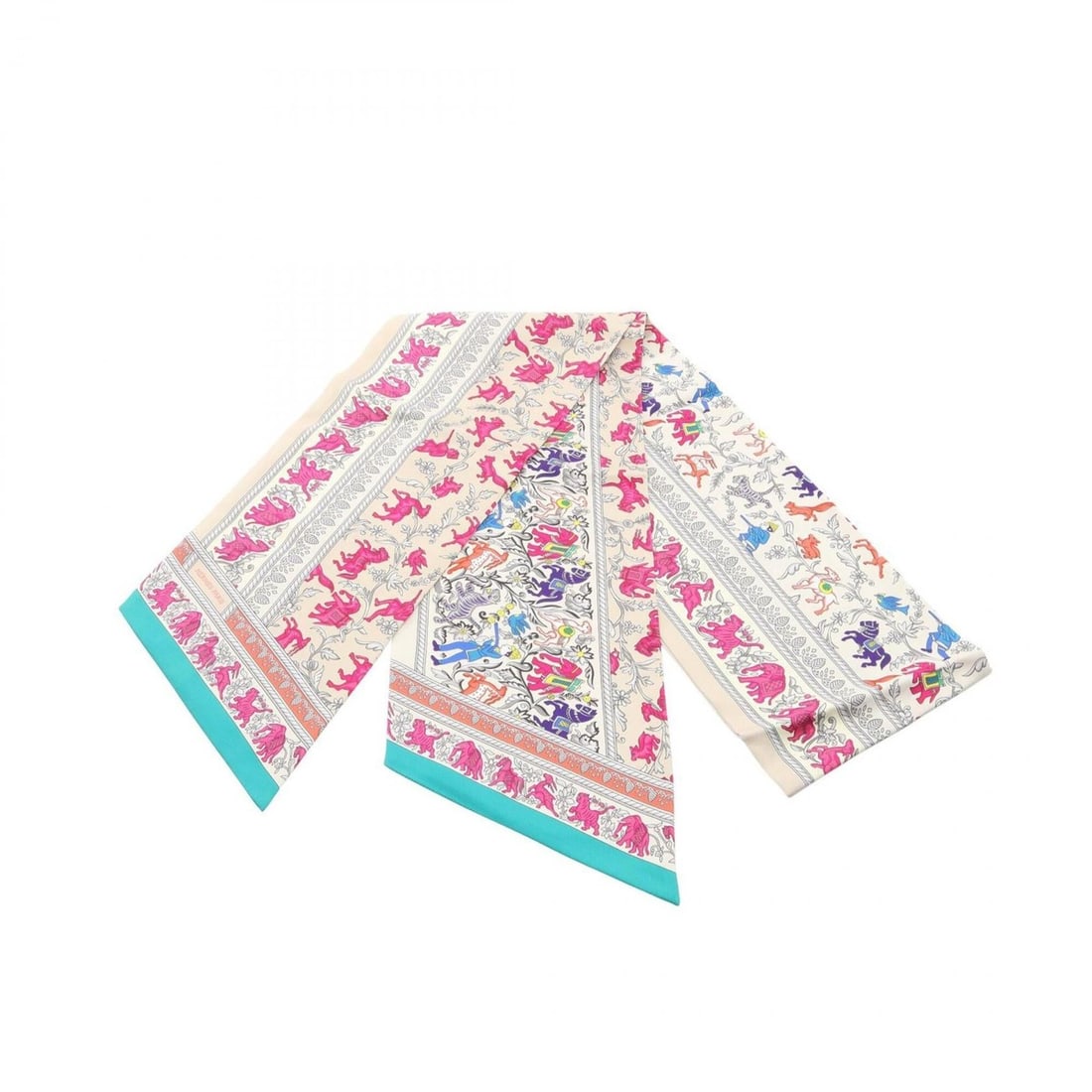 Hermes Maxi Twilly CHASSE EN INDE Scarf/Muffler, Silk, Women's, Beige/Multicolor: --- Catalog ---Category: SizeSize (LxW): 1.1m x 20cm / 43.3'' x 7.87''Category: DesignType: ScarfColor: Beige, Multi-colorGender: WomenMaterial: Silk Category: GeneralBrand: Hermes--- Item List ---Sec