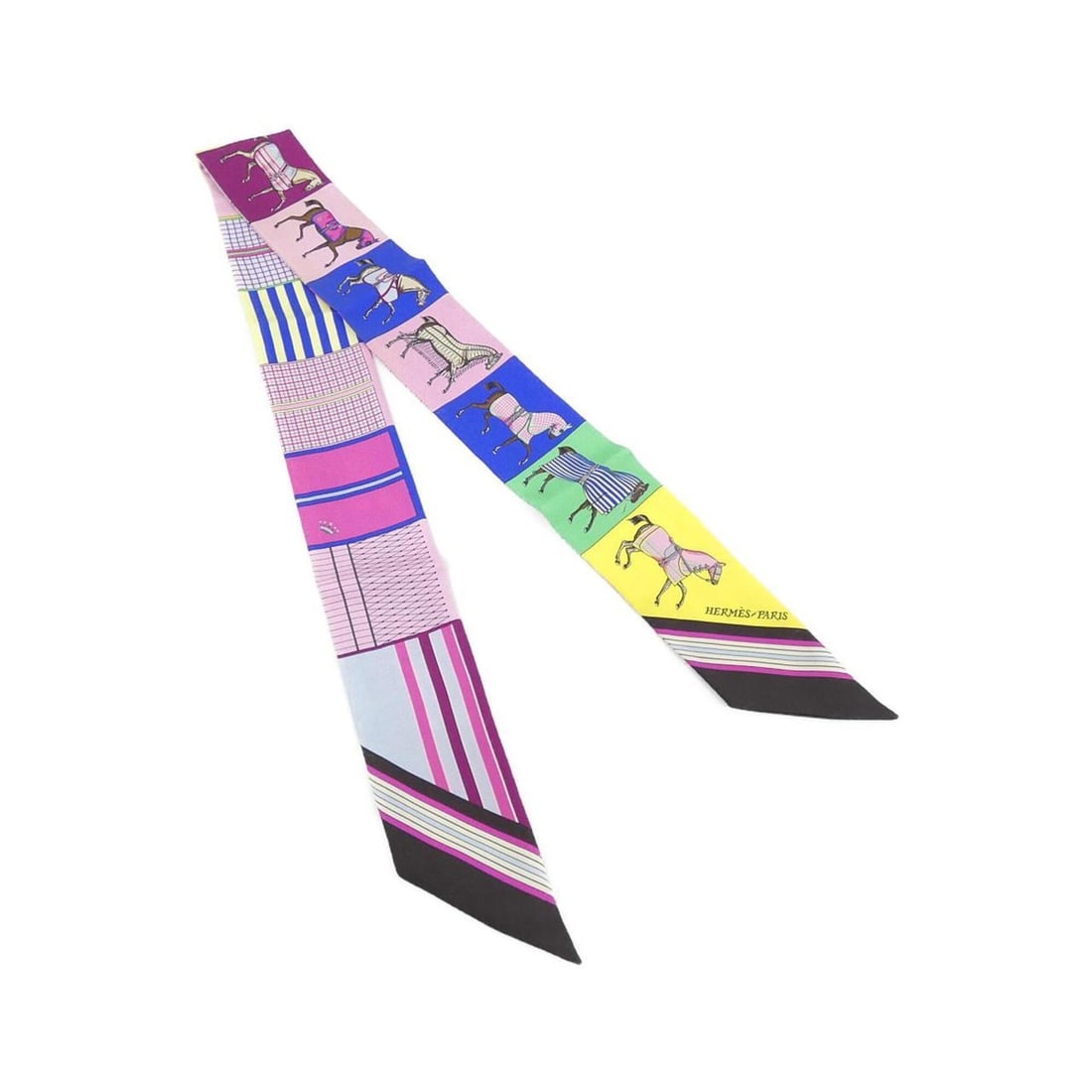 Hermes Twilly 063211S Scarf Muffler: --- Catalog ---Category: SizeSize (LxW): 86cm x 5cm / 33.85'' x 1.96''Category: DesignType: ScarfColor: BeigeGender: Women,MenMaterial: Silk Category: GeneralLine: TwillyBrand: Hermes--- Item List ---