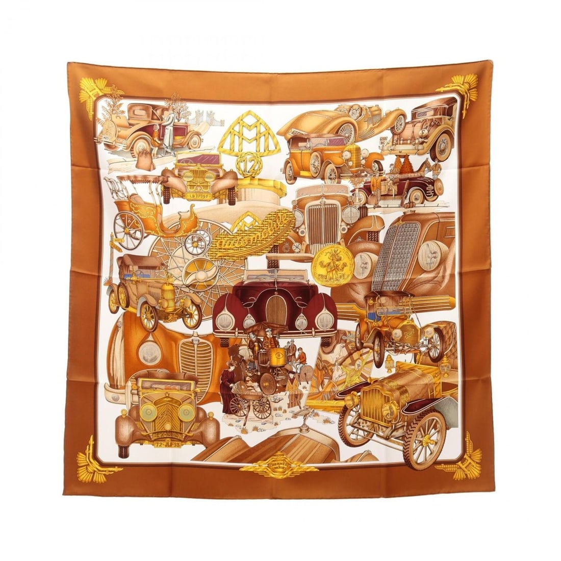 Hermes Carre 90 automobile scarf/muffler, silk, women's, brown/multicolor: --- Catalog ---Category: SizeSize (LxW): 89cm x 89cm / 35.03'' x 35.03''Category: DesignType: ScarfColor: Brown, Multi-colorGender: WomenMaterial: Silk Category: GeneralBrand: Hermes--- Item List ---S