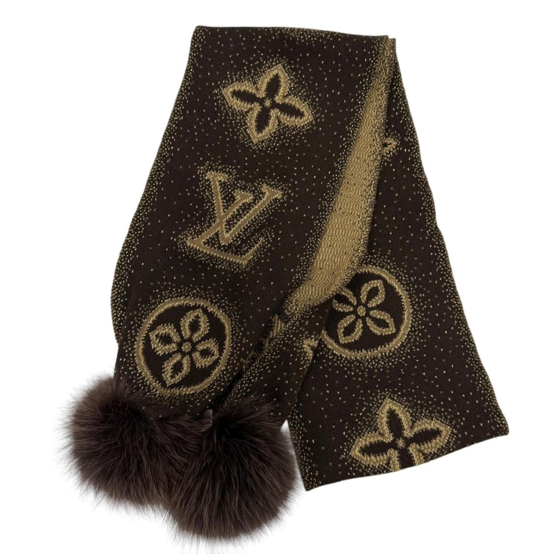 LOUIS VUITTON 410477 Echarpe Polyana Cashmere Stole/Scarf with Fox Fur, Brown, Made in Italy,: --- Catalog ---Category: SizeSize (LxW): 1.64m x 18cm / 64.56'' x 7.08''Category: DesignType: StoleColor: BrownGender: WomenMaterial: Cashmere , Acetate , Polyester , Nylon , Fur Leather/Fur Type: Fox