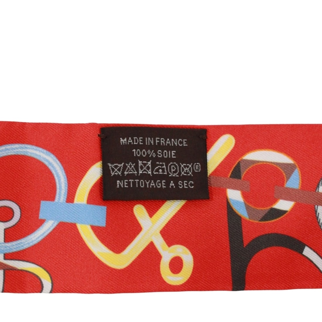 HERMES Twilly DO RE BOUCLES Scarf/Muffler, Silk, Beige/Red - 5