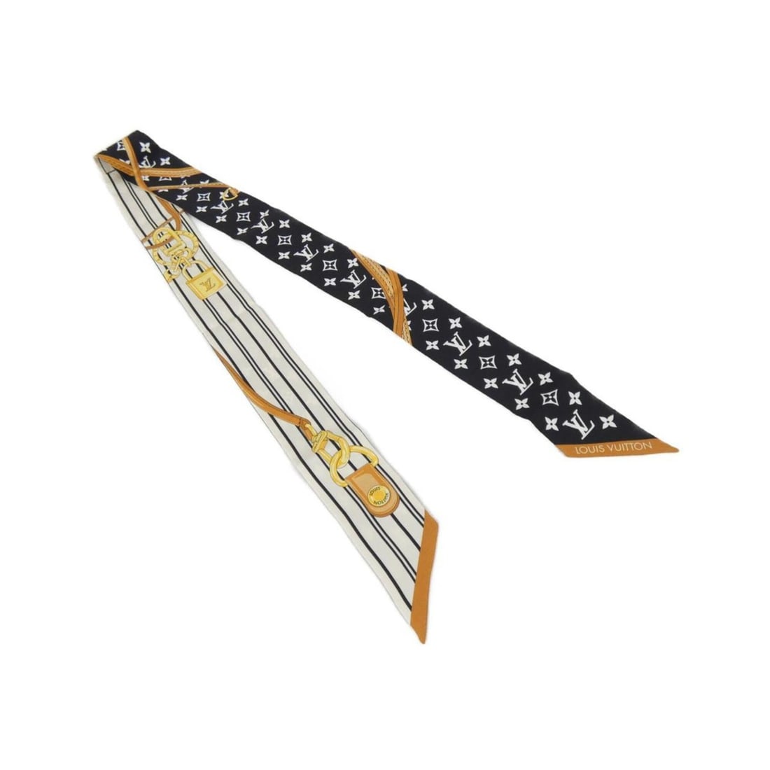 Louis Vuitton Bandeau BB My Neverfull M96565 Scarf/Muffler: --- Catalog ---Category: SizeSize (LxW): 5cm x 1.2m / 1.96'' x 47.24''Category: DesignType: ScarfColor: BlackGender: Men,WomenMaterial: Silk Category: GeneralMPN: M96565Brand: Louis Vuitton--- Item