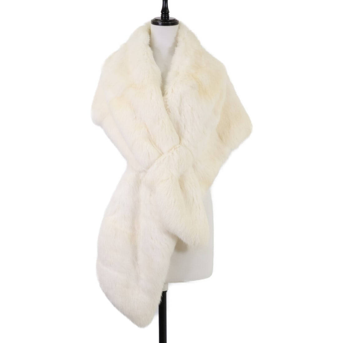Christian Dior 08AW 8ISFU2403 Rabbit Fur Shawl Stole Scarf White Women's (1 of 10)