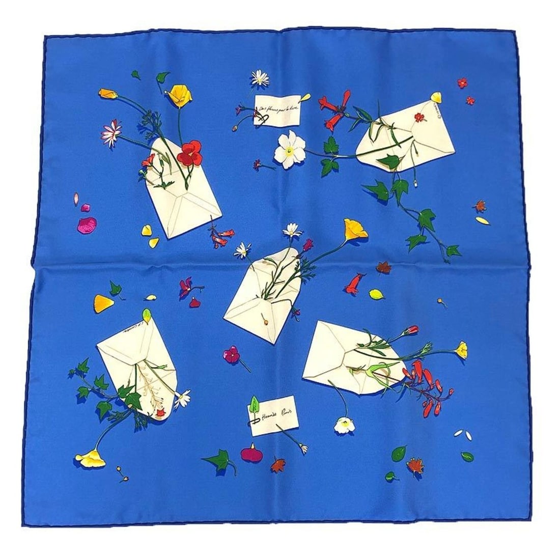 HERMES Carre 45 Scarf/Muffler, "Des Fleurs pour le Dire" (Flowers for the Dire), Blue/Multicolor,: --- Catalog ---Category: SizeSize (LxW): 45cm x 45cm / 17.71'' x 17.71''Category: DesignType: ScarfColor: BlueGender: Women,MenMaterial: Silk 100%Category: GeneralBrand: HermesCountry of Origin: Franc