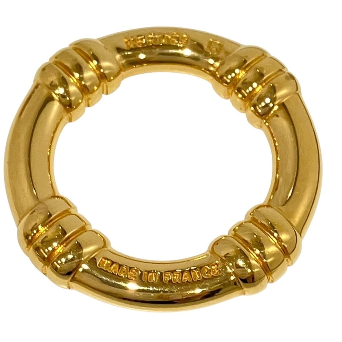 Hermes HERMES Boué Scarf Ring Accessory Total Weight 13.6g GP: --- Catalog ---Category: SizeInner Diameter: 30.00mm / 1.18''Category: DesignColor: GoldGender: WomenCategory: GeneralBrand: Hermes--- Item List ---Section: ConditionRanking: Rank A Used - A few trace