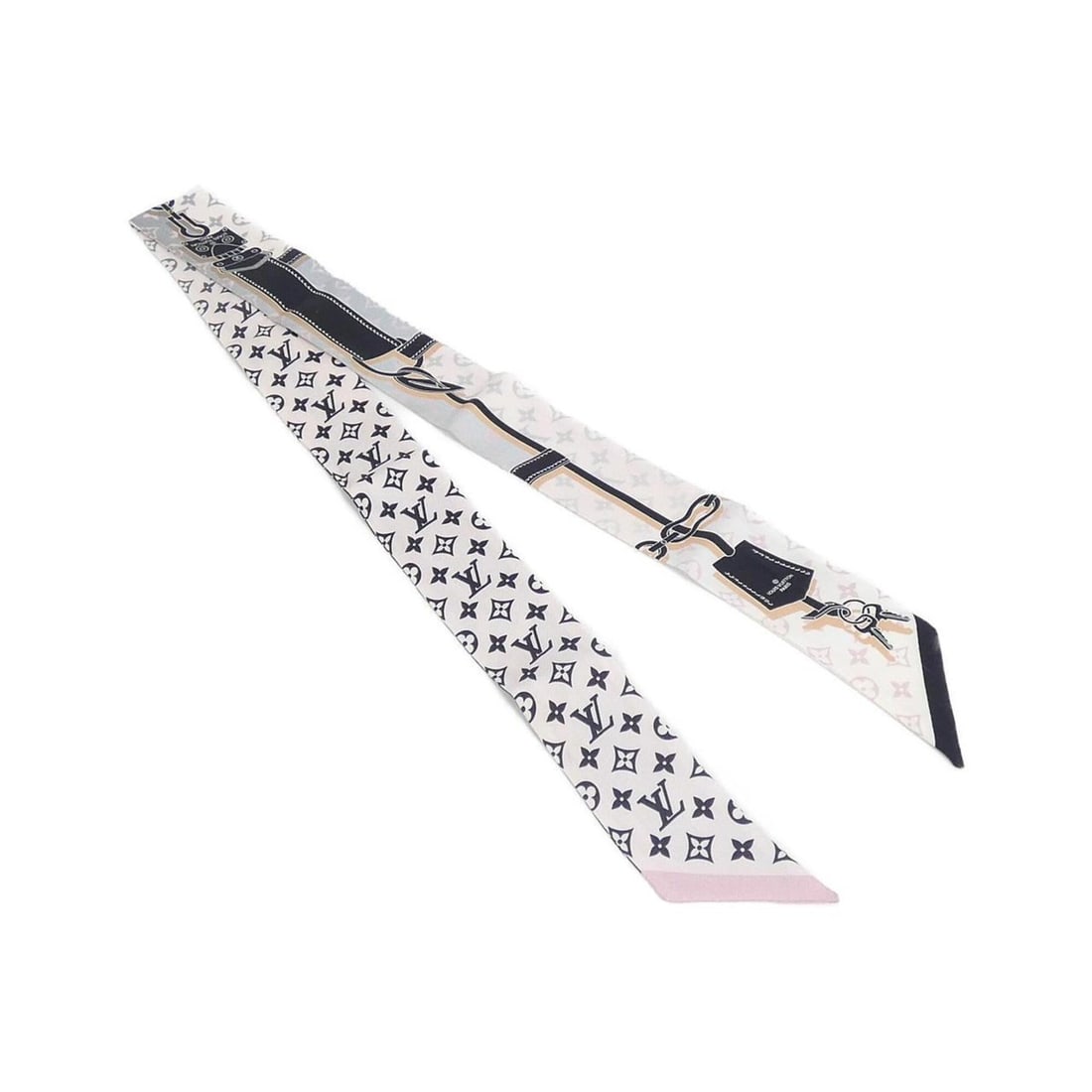 Louis Vuitton Bandeau BB Rising Confidential M76351 Scarf/Muffler: --- Catalog ---Category: SizeSize (LxW): 5cm x 1.2m / 1.96'' x 47.24''Category: DesignType: ScarfColor: NoirGender: WomenMaterial: Silk Category: GeneralMPN: M76351Brand: Louis Vuitton--- Item List --