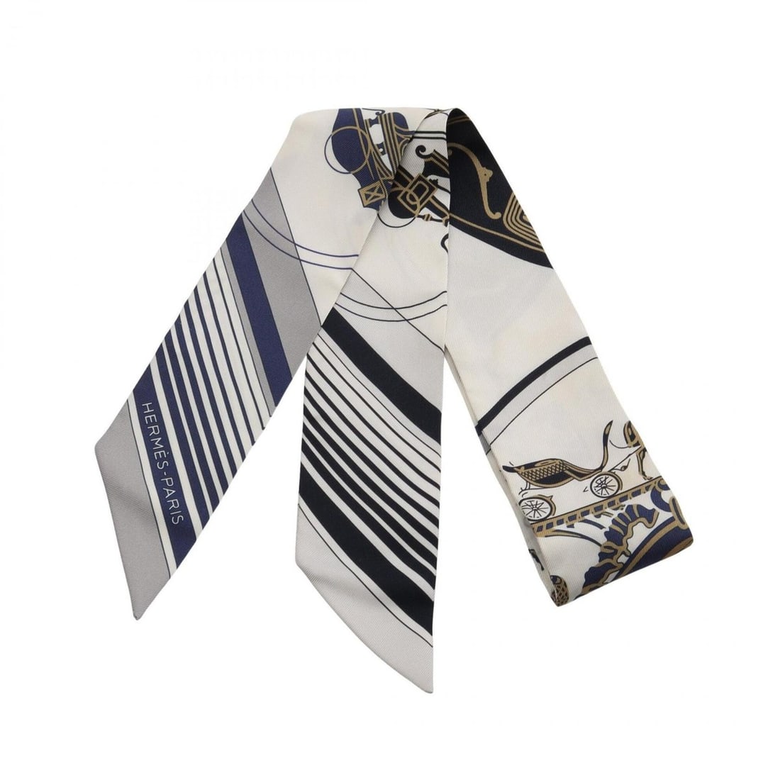 Hermes Twilly EX-LIBRIS Scarf/Muffler, Silk, Women's, White, Navy, Black: --- Catalog ---Category: SizeSize (LxW): 85cm x 5cm / 33.46'' x 1.96''Category: DesignType: ScarfColor: Black, Navy, WhiteGender: WomenMaterial: Silk Category: GeneralBrand: Hermes--- Item List ---Sec
