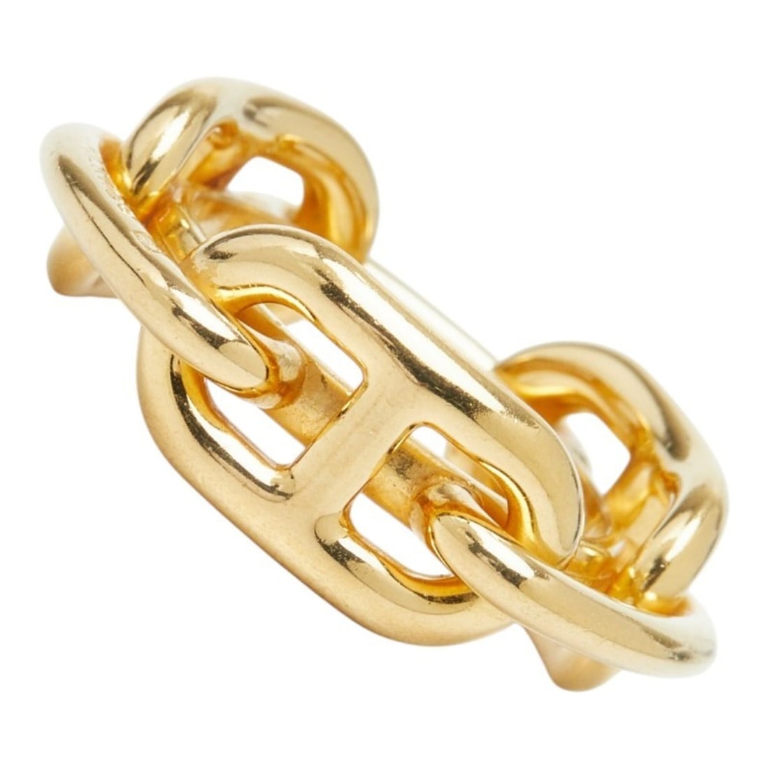 Hermes Legato Chaine d'Ancre Scarf Ring, Gold Plated, Women's (1 of 5)