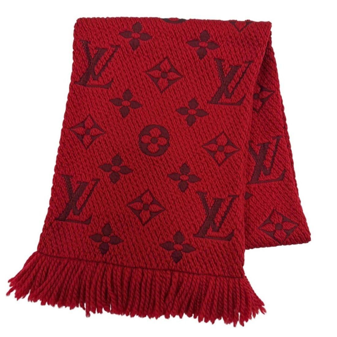 LOUIS VUITTON M72432 Echarpe Logomania Wool Silk Ruby Monogram Stole Scarf, Made in Italy,: --- Catalog ---Category: SizeSize (LxW): 1.54m x 30cm / 60.62'' x 11.81''Category: DesignType: StoleColor: RubyGender: WomenMaterial: Wool , Silk Category: GeneralMPN: M72432Brand: Louis VuittonCountr