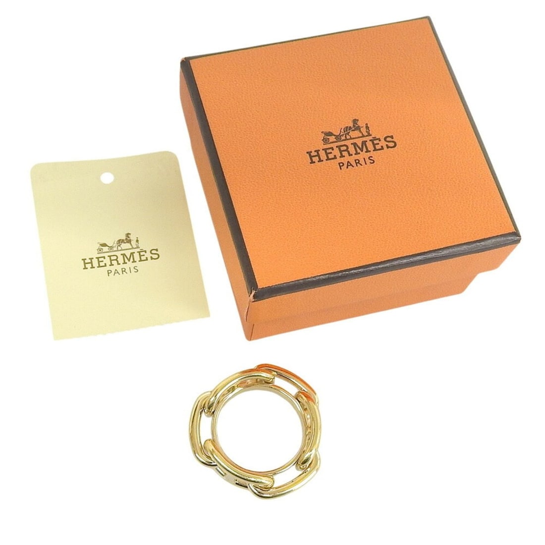 Hermes Chaine d'Ancre Legato Scarf Ring GP Gold Lucade (1 of 8)