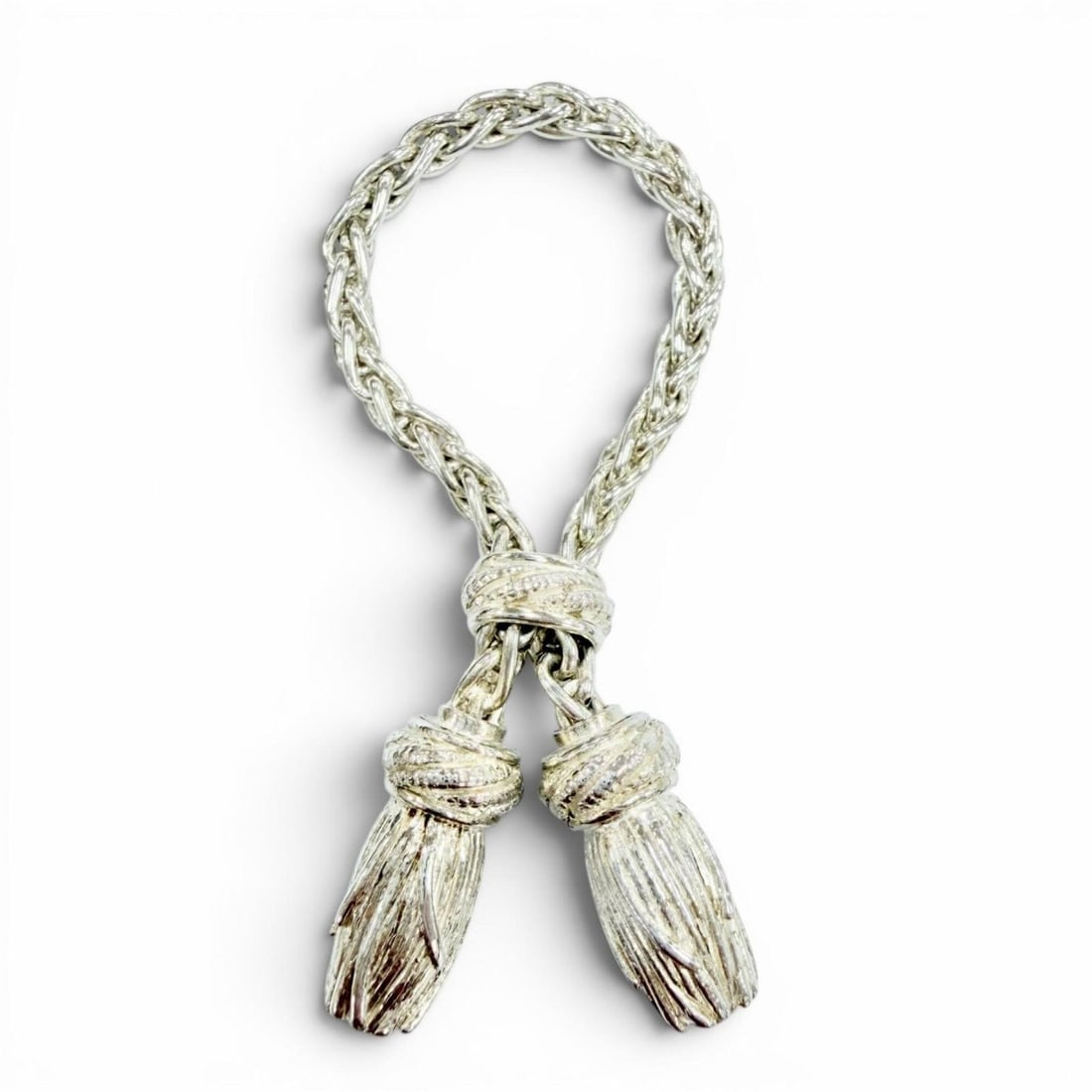 HERMES Vintage SV800 Crab Holmark 70s Tassel Scarf Ring Accessory Silver Weight 21.1g Women's: --- Catalog ---Category: DesignType: Scarf ringColor: SilverGender: WomenMaterial: Silver 925 Category: GeneralBrand: HermesCategory: Physical PropertiesSize (HxWxD): 7cm x 2cm / 2.75'' x 0.78''--- It