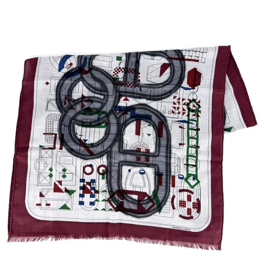 Hermes Women's Rectangle Amprimoeur Scarf/Shawl, HERMES H693245T, Cashmere/Silk, Gray/Red: --- Catalog ---Category: SizeSize (LxW): 1.8m x 63cm / 70.86'' x 24.8''Category: DesignType: ScarfColor: Black, Gray, Red colorGender: WomenMaterial: Cashmere 70%, Silk 30%Category: GeneralBrand: Herm