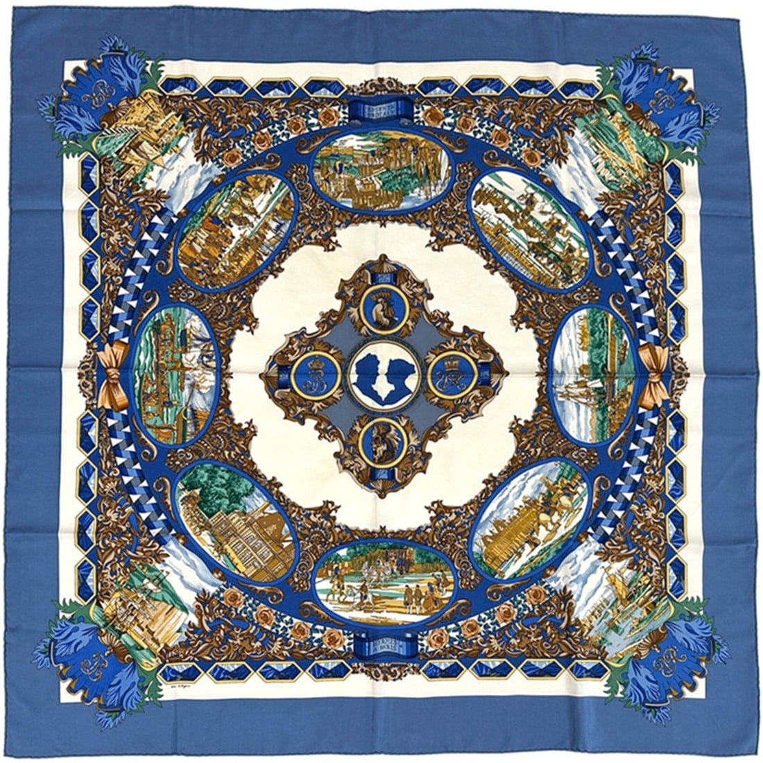 Hermes scarf/muffler, Carre 90 L'ENTENTE CORDIALE, Franco-British Alliance, women's brand, silk,: --- Catalog ---Category: SizeSize (LxW): 90cm x 90cm / 35.43'' x 35.43''Category: DesignType: ScarfColor: Blue, Multi-colorGender: WomenMaterial: Silk Category: GeneralBrand: HermesCountry of Origin: 