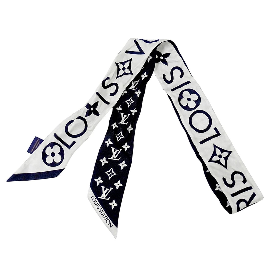 Louis Vuitton LOUIS VUITTON Scarf Muffler Women's Brand Silk Bandeau BB Monogram Infinity White Noir: --- Catalog ---Category: SizeSize (LxW): 5cm x 1.21m / 1.96'' x 47.63''Category: DesignType: ScarfColor: Black, Noir, WhiteGender: WomenMaterial: Silk Category: GeneralMPN: M90682Brand: Louis VuittonC