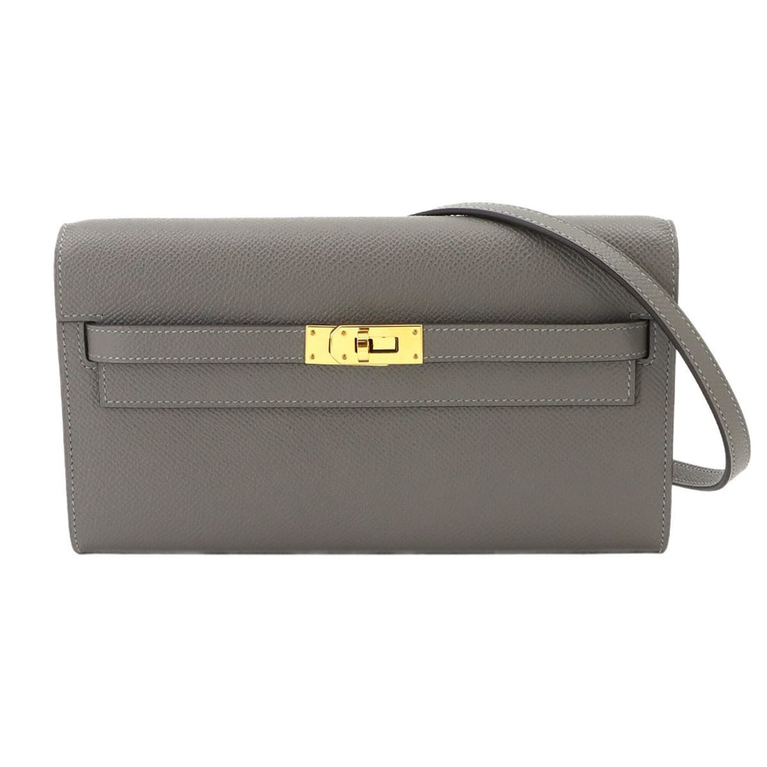 Hermes Kelly To Go Shoulder Wallet, Bi-fold Long Epsom Leather, Grimaia®, W Stamp.: --- Catalog ---Category: SizeSize (HxWxD): 11.5cm x 20.5cm x 2.5cm / 4.52'' x 8.07'' x 0.98''Category: DesignType: Chain/Shoulder walletColor: GrayGender: WomenMaterial: Epsom leather Category: Genera