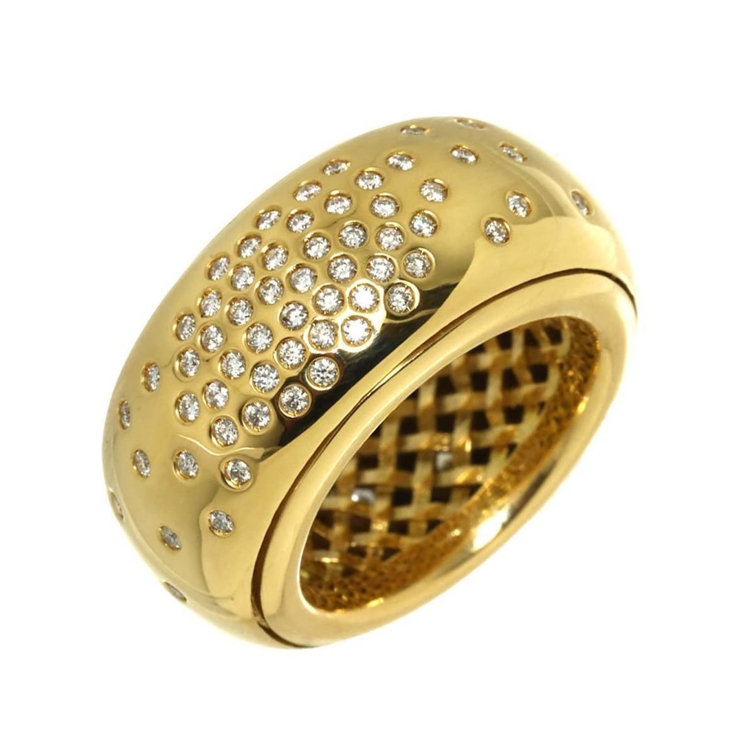 Bottega Veneta #9 Diamond Ring, 18K Yellow Gold (750): --- Catalog ---Category: SizeJP Size: 7US Size: 4Category: DesignType: Band ringGender: WomenMaterial: Yellow gold (18K)Category: GeneralBrand: Bottega Veneta--- Item List ---Section: ConditionRanking