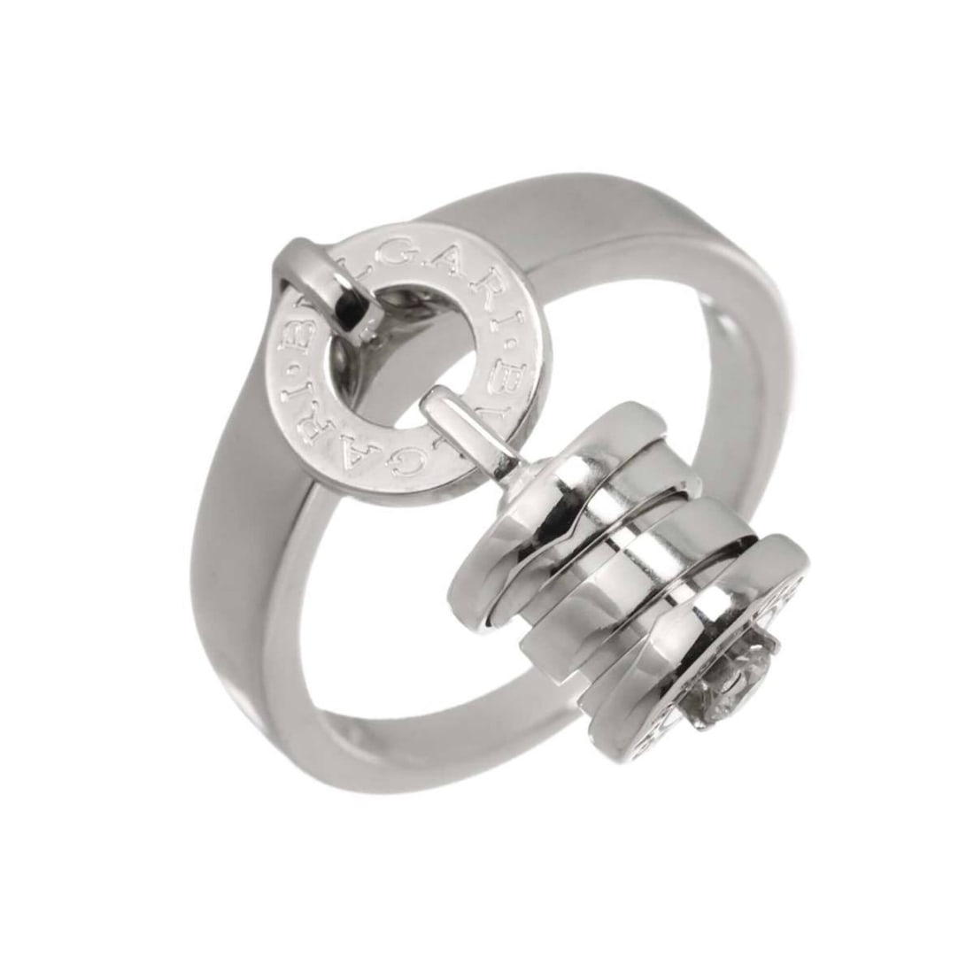 Bvlgari Bulgari B-zero1 Element Ring with 1 Diamond, 18K White Gold (750): --- Catalog ---Category: SizeJP Size: 10.5US Size: 5.5Category: DesignType: Band ringGender: WomenMaterial: White gold (18K)Category: GeneralBrand: Bvlgari--- Item List ---Section: ConditionRanking: R