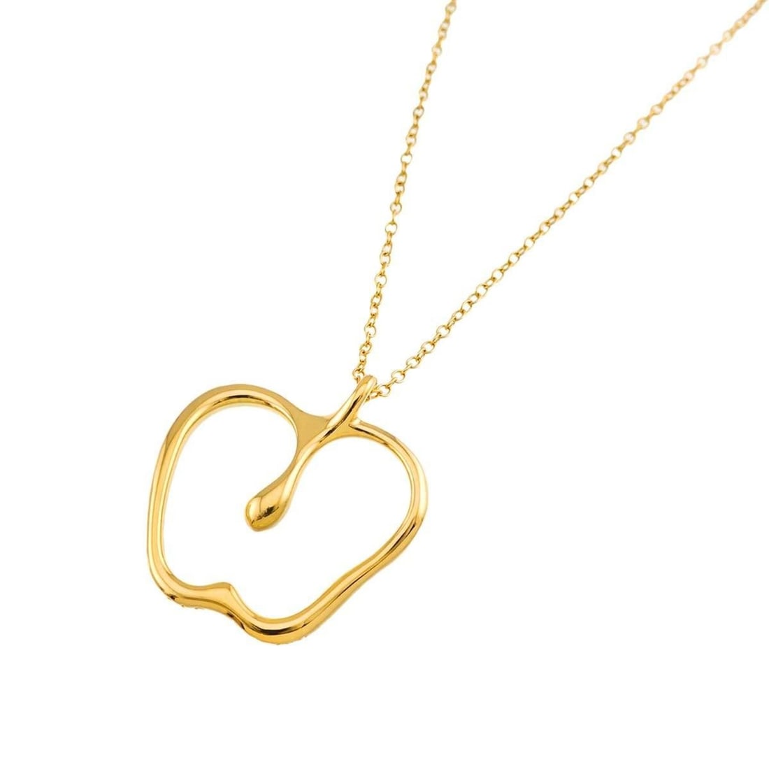 Tiffany & Co. Apple Necklace, 45cm, 18K Yellow Gold (750), Design: --- Catalog ---Category: SizePendant Size: 29.7mm x 28mm / 1.16'' x 1.1''Neck Circumference: 45 cm / 17.71''Category: DesignGender: WomenMaterial: Yellow gold (18K)Necklace Type: NecklaceCategory: Gen