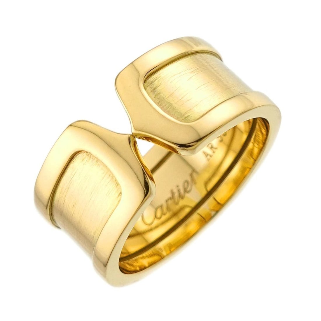 Cartier C2 #59 Ring, 18K YG Yellow Gold 750 2C Logo Ring: --- Catalog ---Category: SizeUS Size: 9.5Brand Size: 59Category: DesignType: Band ringGender: Women,MenMaterial: Yellow gold (18K)Category: GeneralBrand: Cartier--- Item List ---Section: ConditionRank