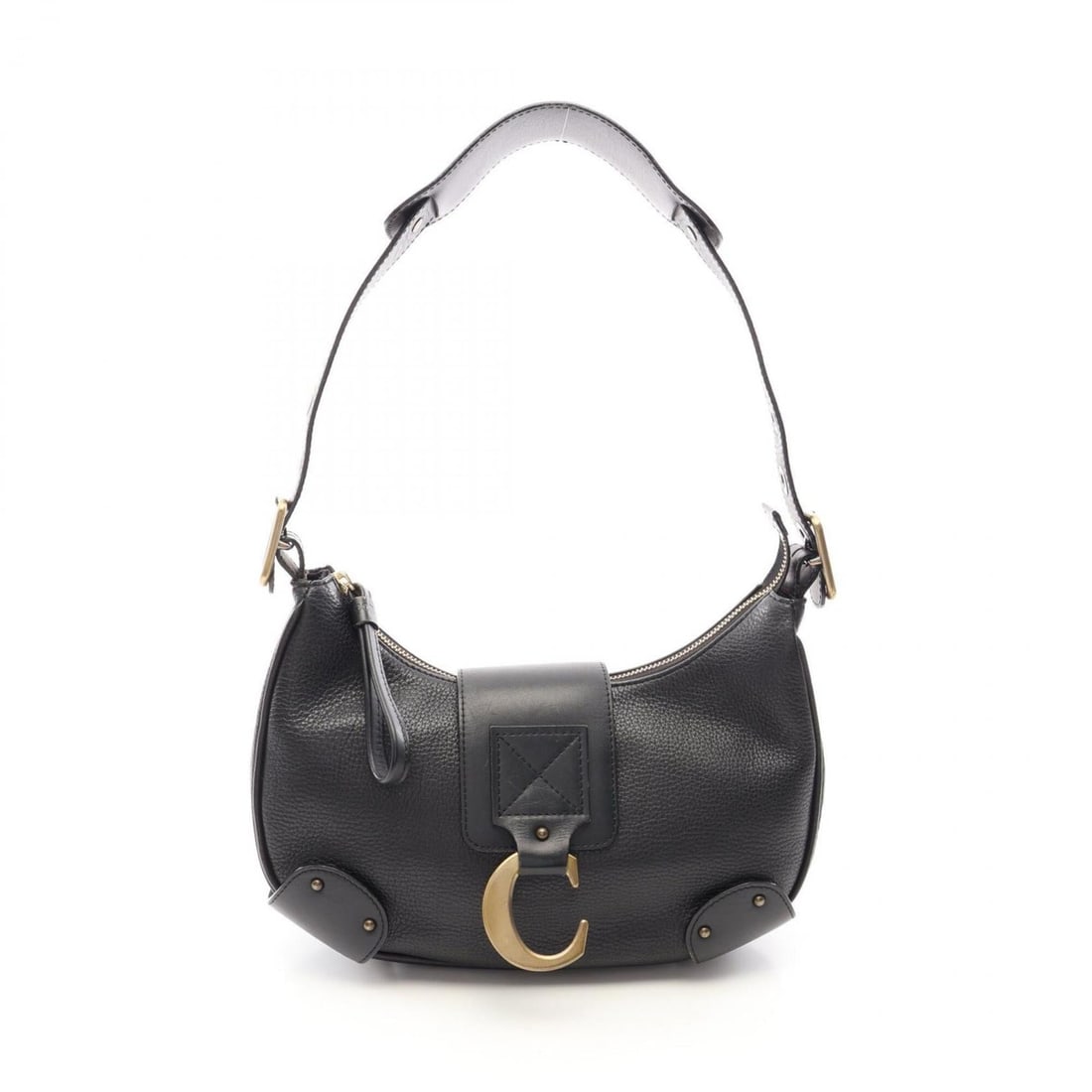 Chloé Chloe C-shaped hardware shoulder bag/handbag, leather, women's, black.: --- Catalog ---Category: SizeSize (HxWxD): 17cm x 27cm x 8cm / 6.69'' x 10.62'' x 3.14''Category: DesignType: Handbag, Shoulder bagColor: BlackGender: WomenMaterial: Leather Category: GeneralBrand: Ch