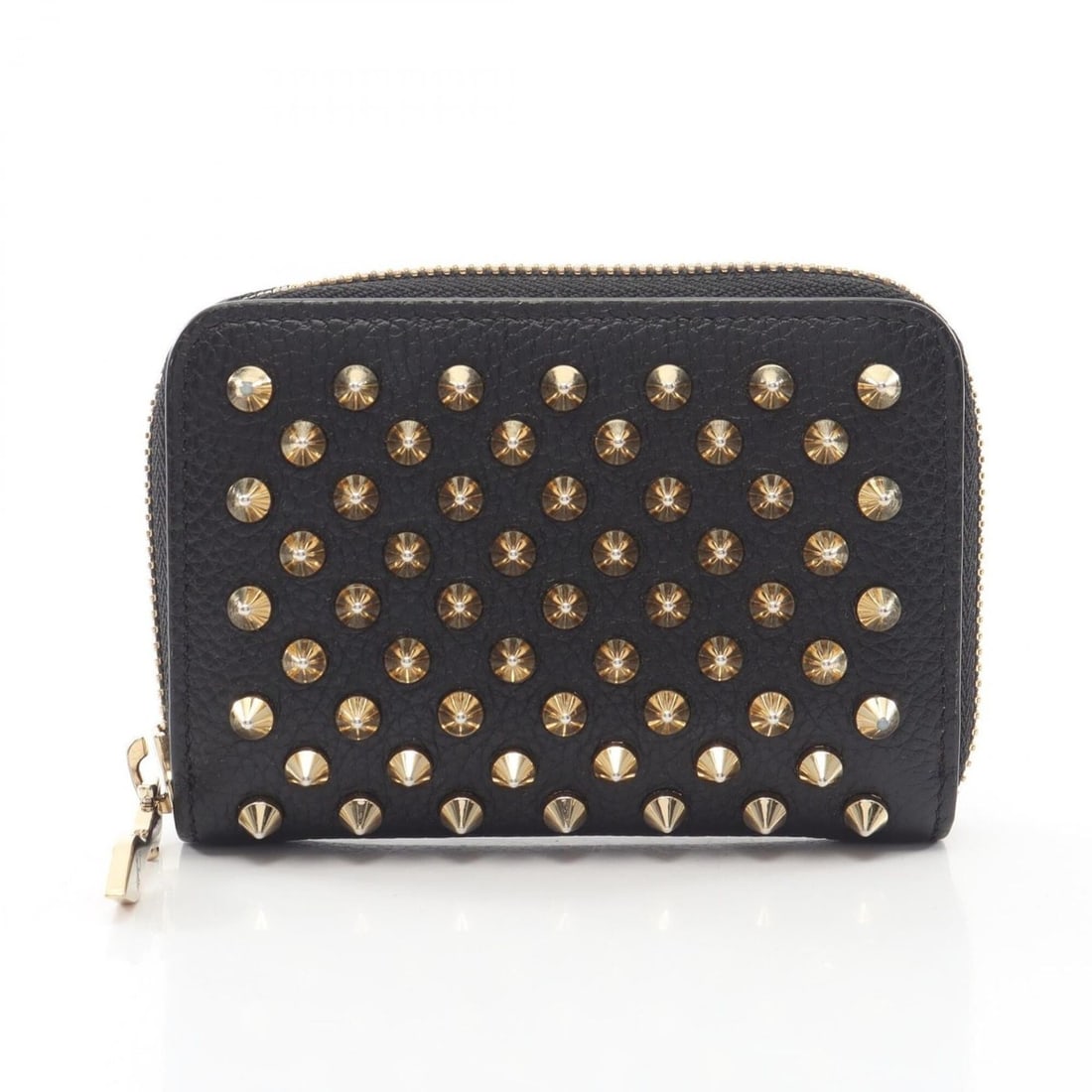 Christian Louboutin Panettone Spike Stud Wallet/Coin Purse, Leather, Women's, Black: --- Catalog ---Category: SizeSize (HxWxD): 8cm x 11cm x 2cm / 3.14'' x 4.33'' x 0.78''Category: DesignType: Coin purse/coin caseColor: BlackGender: WomenMaterial: Leather Category: GeneralBrand: Chris