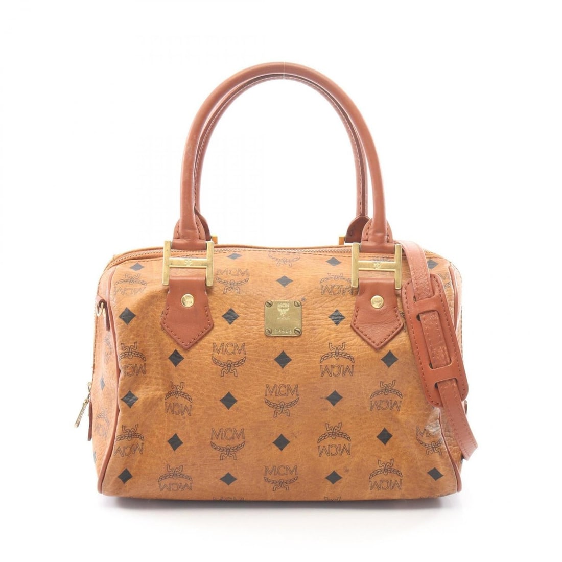 MCM Visetos 2-Way Handbag, Coated Canvas Leather, Women's, Brown: --- Catalog ---Category: SizeSize (HxWxD): 17cm x 26cm x 16cm / 6.69'' x 10.23'' x 6.29''Category: DesignType: HandbagColor: BrownGender: WomenMaterial: Coated canvas , Leather Category: