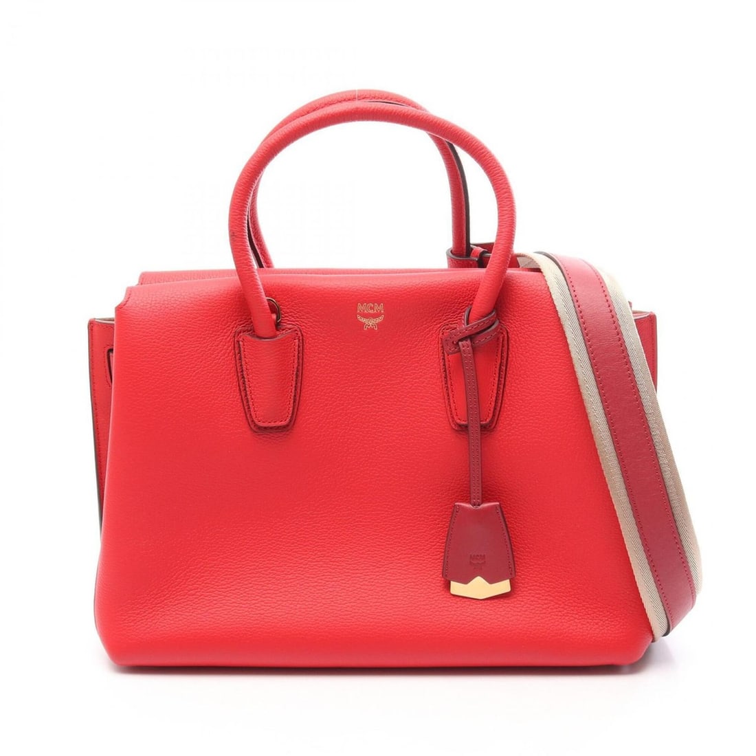 MCM Milla 2-Way Leather Handbag for Women, Red: --- Catalog ---Category: SizeSize (HxWxD): 22cm x 31cm x 14cm / 8.66'' x 12.2'' x 5.51''Category: DesignType: HandbagColor: Red colorGender: WomenMaterial: Leather Category: GeneralBrand: MCM--- Item 