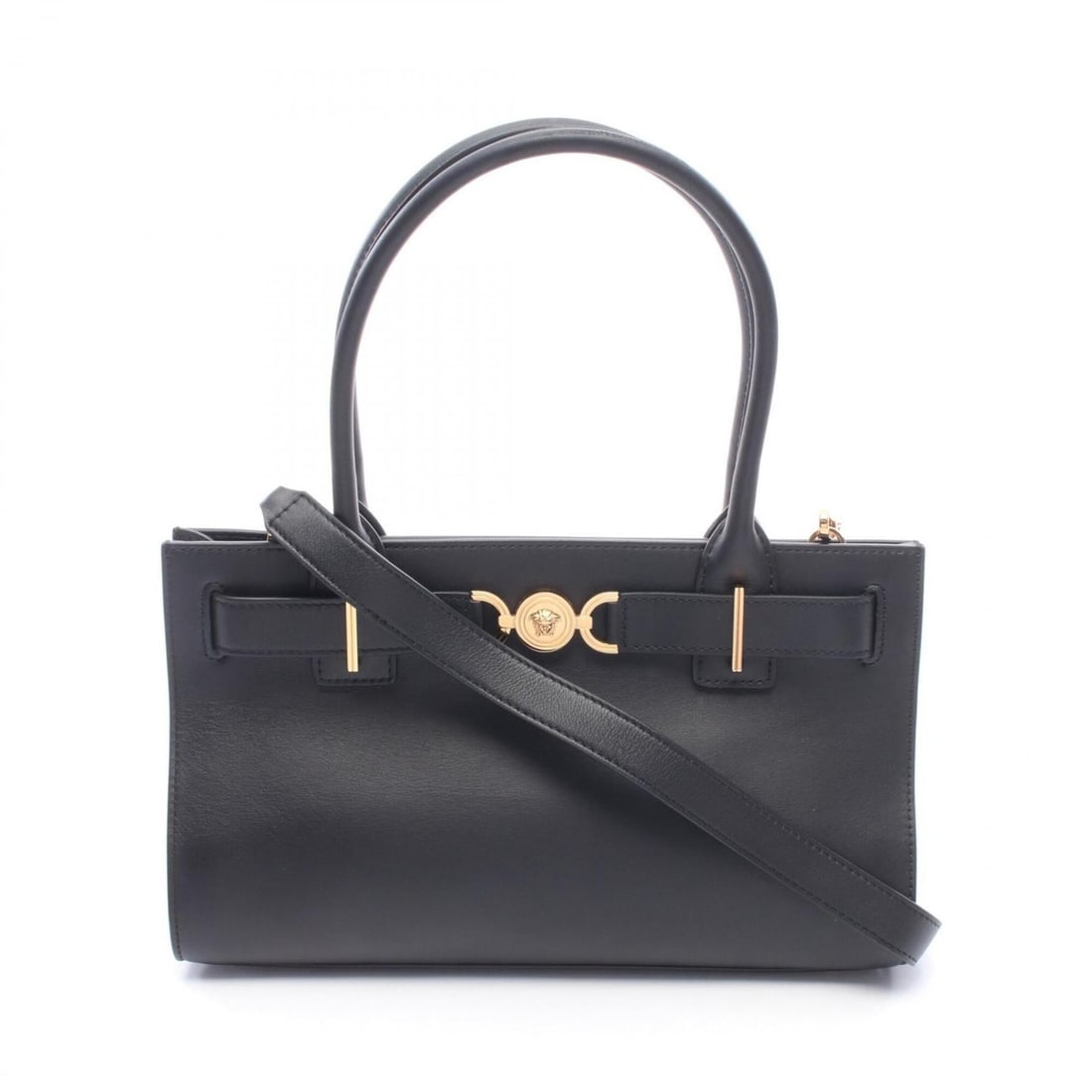 Versace Medusa 95 2-Way Shoulder Bag/Handbag, Leather, Women's, Black: --- Catalog ---Category: SizeSize (HxWxD): 18.5cm x 31cm x 10cm / 7.28'' x 12.2'' x 3.93''Category: DesignType: Handbag, Shoulder bagColor: BlackGender: WomenMaterial: Leather Category: GeneralBrand: 