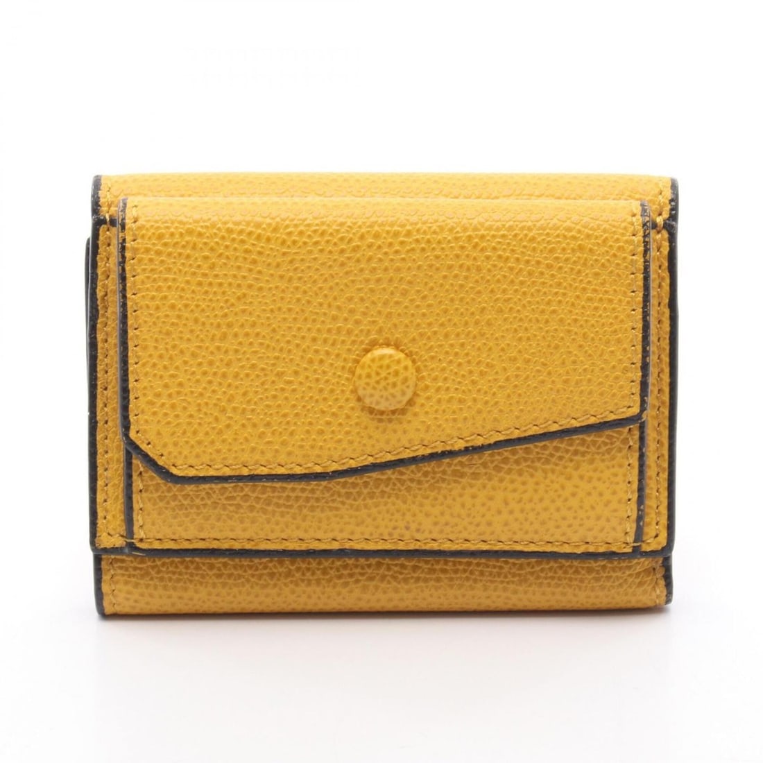 Valextra Compact Purse Tri-fold Wallet Leather Women's Yellow SGNL0026028LRLWF99JJ: --- Catalog ---Category: SizeSize (HxWxD): 7.5cm x 9.5cm x 2.5cm / 2.95'' x 3.74'' x 0.98''Category: DesignType: Wallet (tri-fold)Color: YellowGender: WomenMaterial: Leather Category: GeneralMPN:
