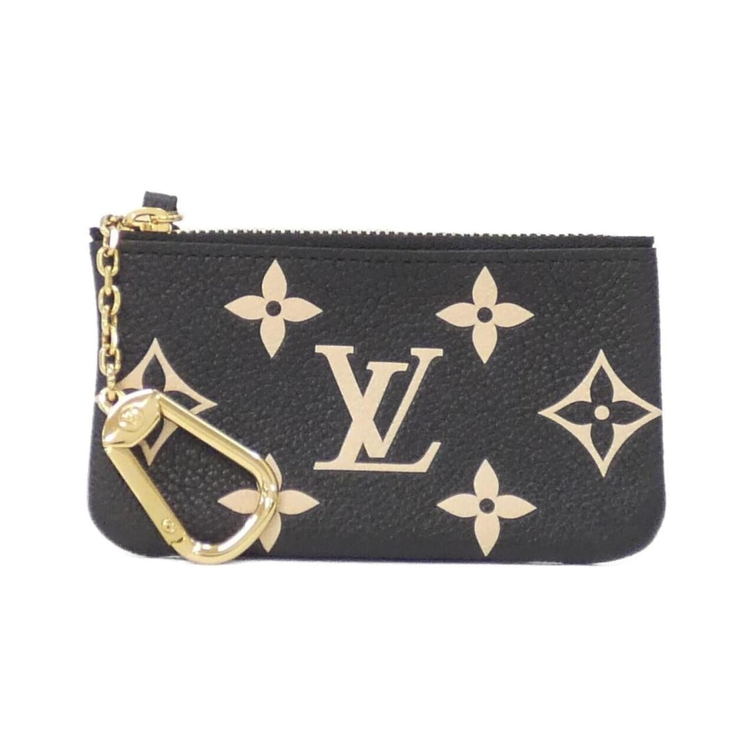 Louis Vuitton Bicolor Monogram Empreinte Pochette Cle M80885 Coin & Key Case: --- Catalog ---Category: SizeSize (HxWxD): 6.5cm x 11cm x 1cm / 2.55'' x 4.33'' x 0.39''Category: DesignType: Coin purse/coin caseColor: Beige, Bicolor, BlackGender: Women,MenMaterial: Leather Leather