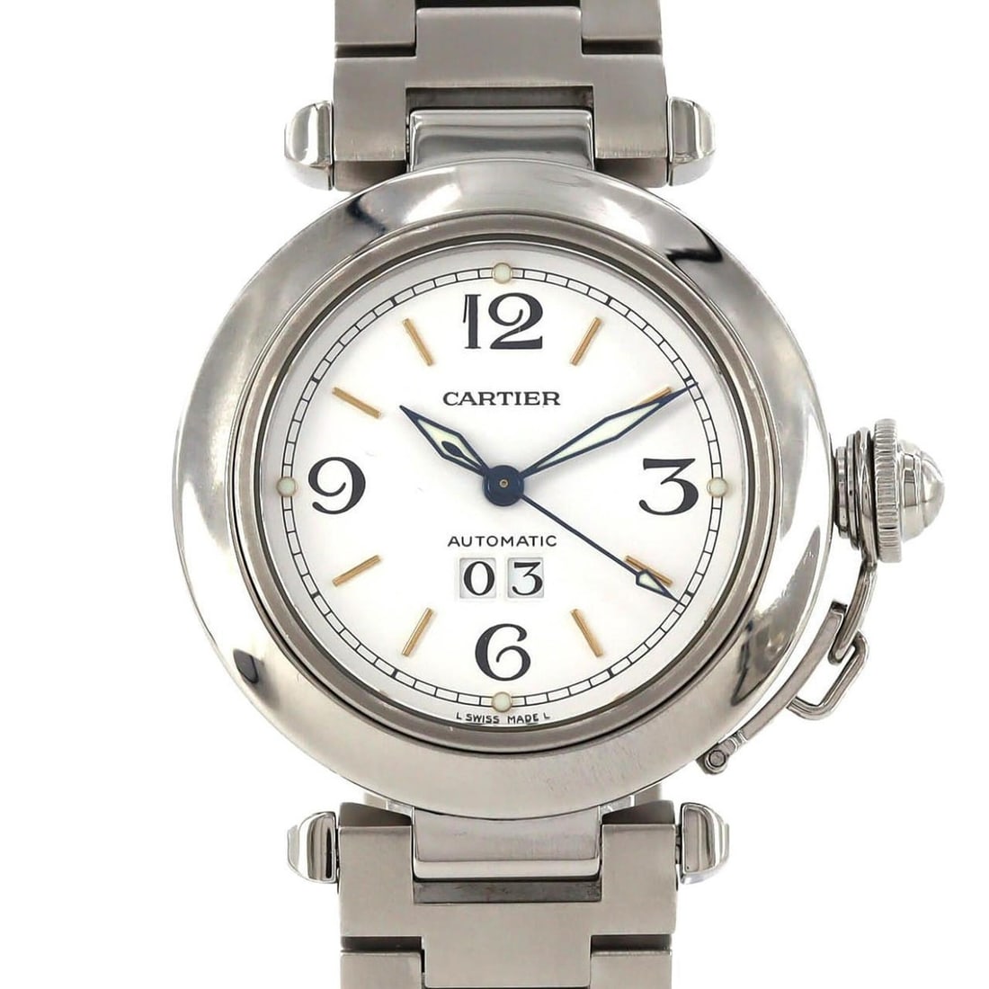 Cartier Pasha C Grande Date W31044M7 Stainless Steel Automatic Watch (1 of 15)