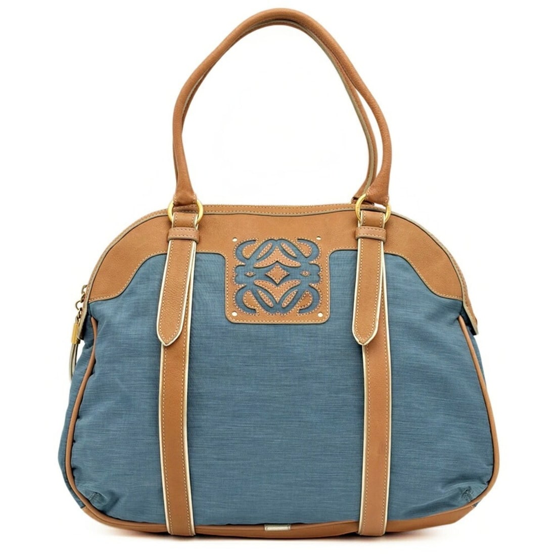 Loewe LOEWE bag, tote Anagram Boston blue, beige: --- Catalog ---Category: SizeHandle Drop: 19.00cm / 7.48''Size (HxWxD): 34cm x 40cm x 8cm / 13.38'' x 15.74'' x 3.14''Category: DesignType: Boston bag, Tote bagColor: Beige, BlueGender: WomenClosure: 